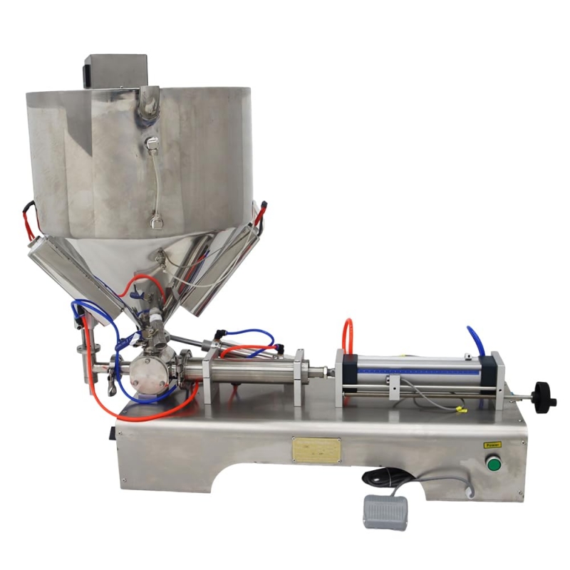 Pneumatic paste filling machine with heater